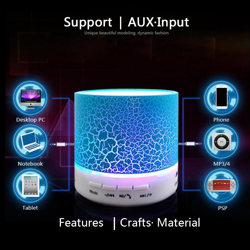 LED Bluetooth Speaker Mini Speakers Hands Free Portable Wireless Speaker With TF Card Mic USB Audio Music Player