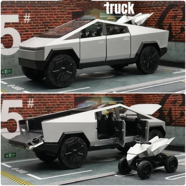 Cyber toy truck Pickup Alloy Car Truck Model Diecasts Metal Off-road Vehicles Model Simulation Sound Lights