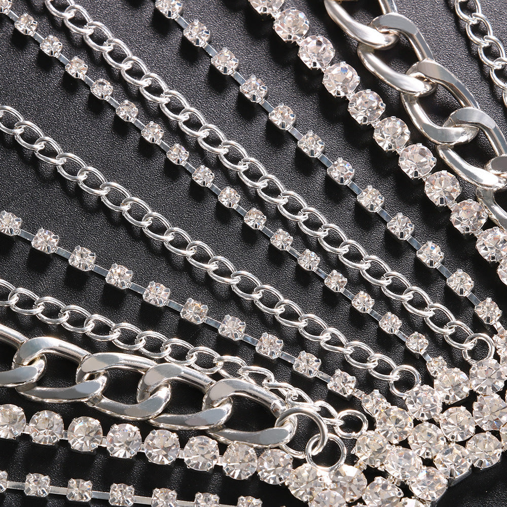 Hair chain metal chain rhinestone hair accessory exaggerated headband hair chain