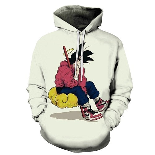 3D Printed Cartoon Hoodies Z pocket hooded sweatshirt with sleeves