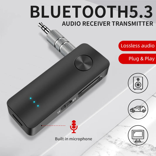 Bluetooth 5.3 Adapter Car Bluetooth Receiver Transmitter 2-in-1 Wireless Audio