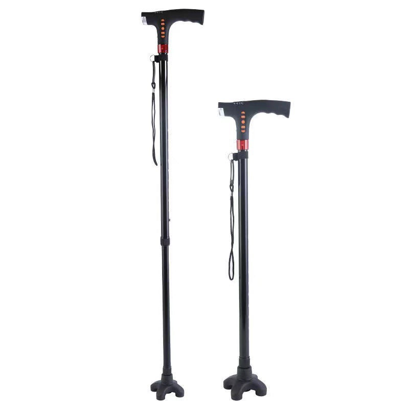 Smart Walking Stick Multi-functional LED Light, Alarm, Radio, Adjustable Smart Cane with Handle