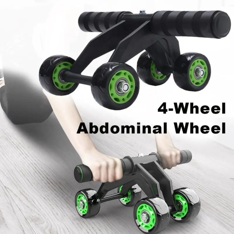Abdominal 4 Wheel Exercise Wheel Abdominal Set Kit Gym Equipment