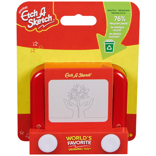 Etch A Sketch Pocket – Classic Magic Screen Drawing Toy Made with 76% Recycled Plastic | Portable, Screen-Free Creativity for Kids Ages 3+