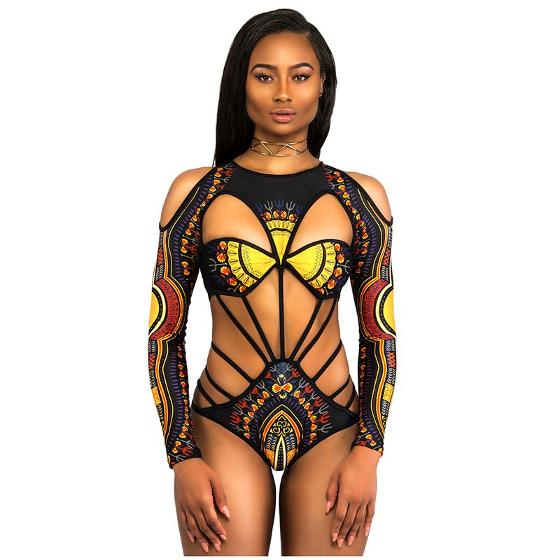 Swimwear Digital Printing African Style Push Up Brazilian Bikini Beach Wear Swim Suit