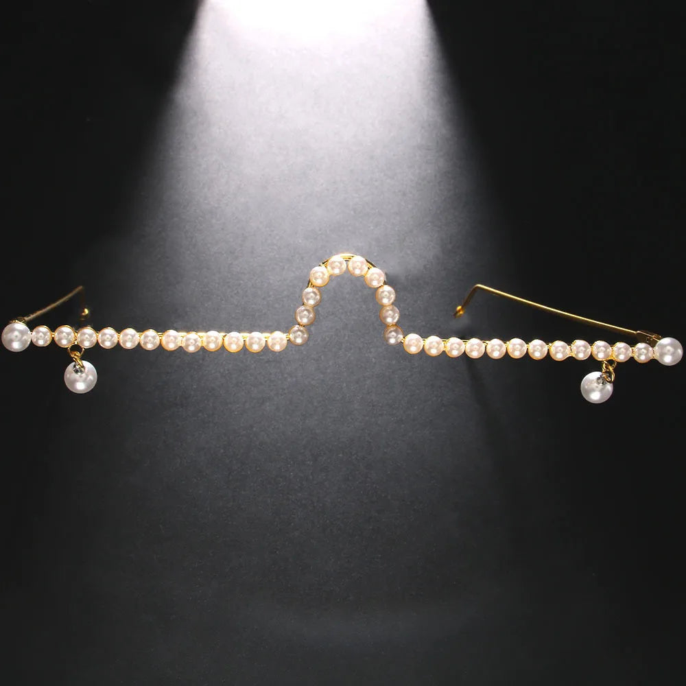 Pearl Eyeglass Frame Personalized Pendant Accessories for Women Face Chain