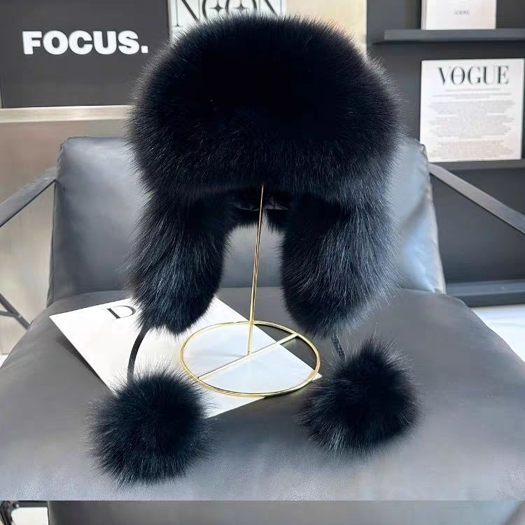 Imitation fox fur Lei Feng hat