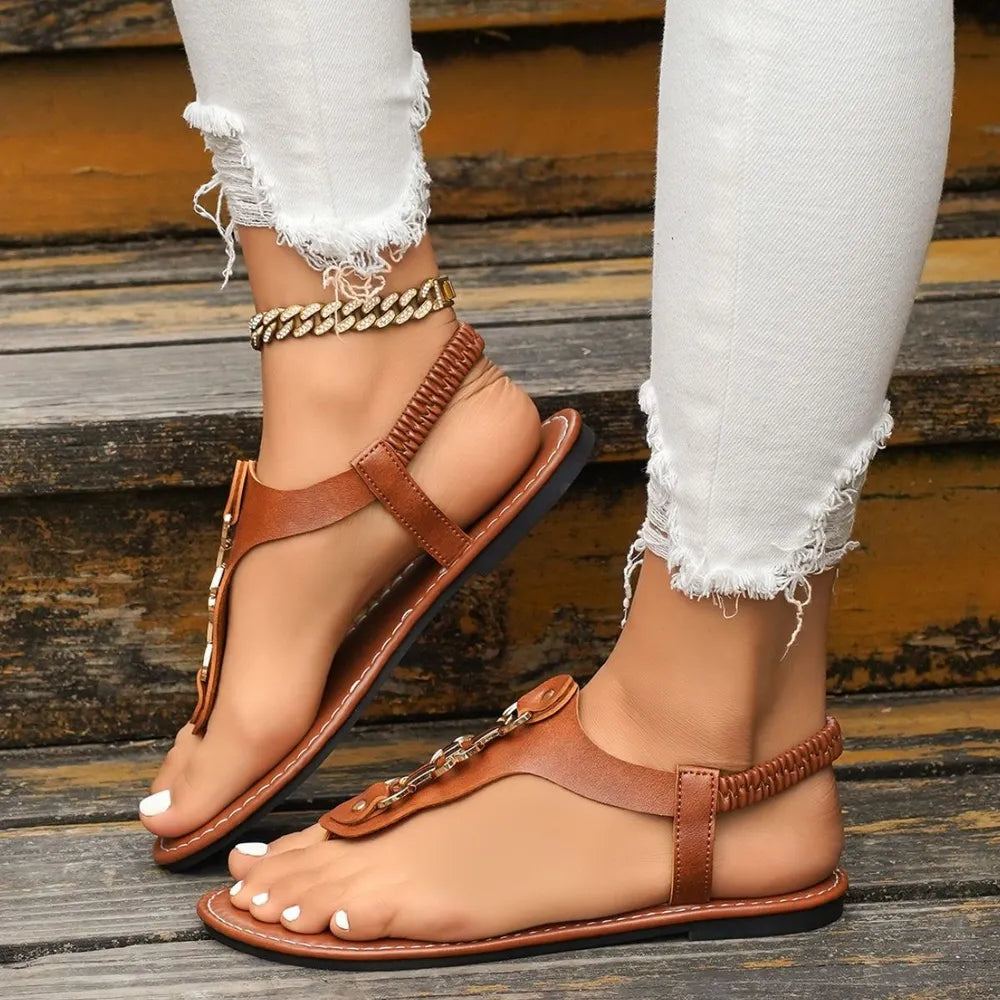 Flat toe women's beach shoes