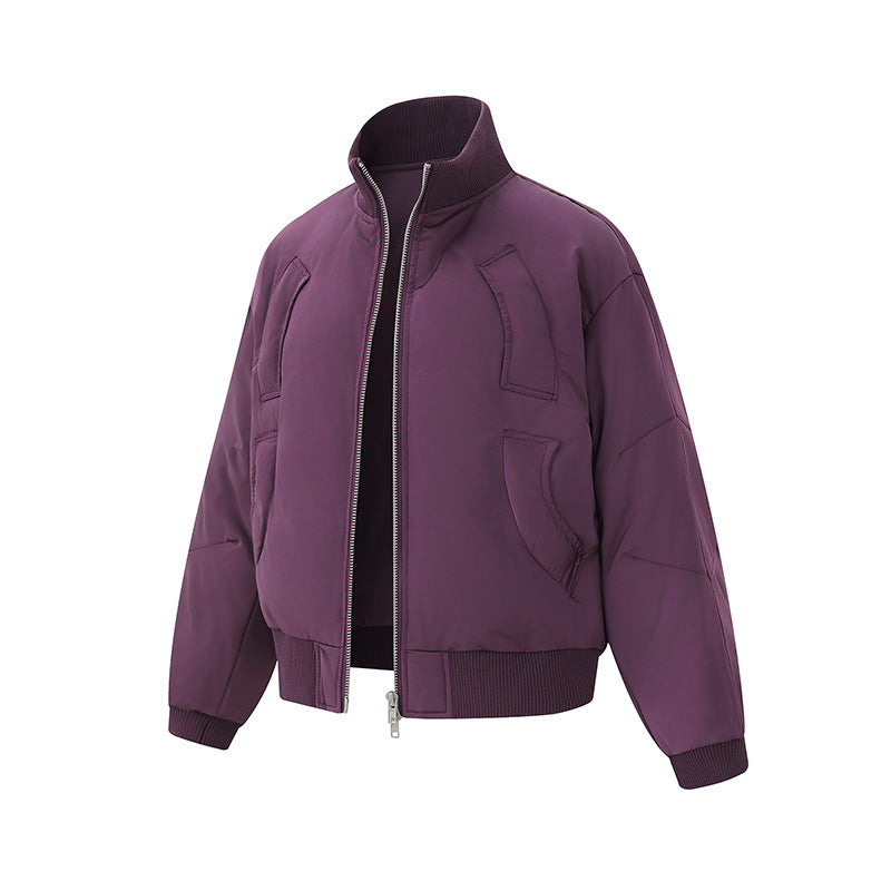 Flight Jacket Men's Winter Stand-up Collar Short Coat Clean Fit Silhouette Cotton Jacket