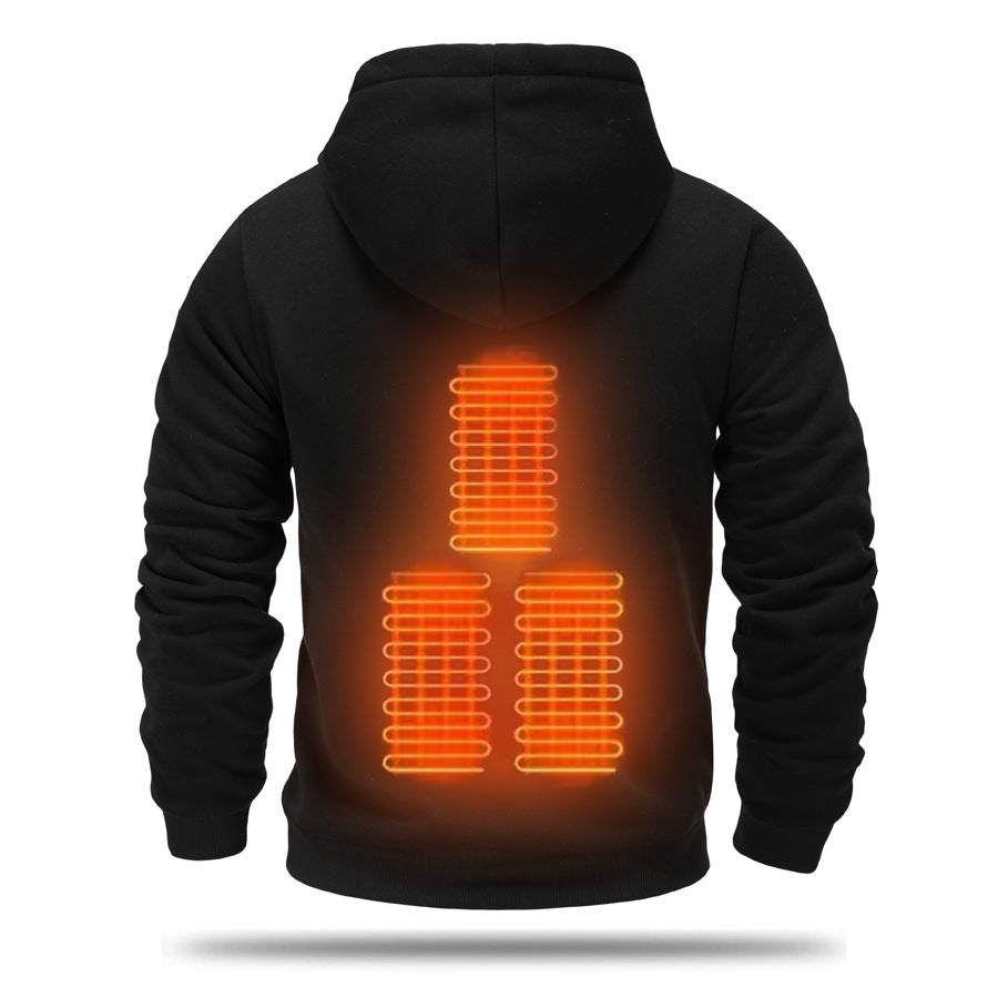 Hooded Heating Sweatshirt USB Heating Sweatshirt Warm Outdoor Electric Heating