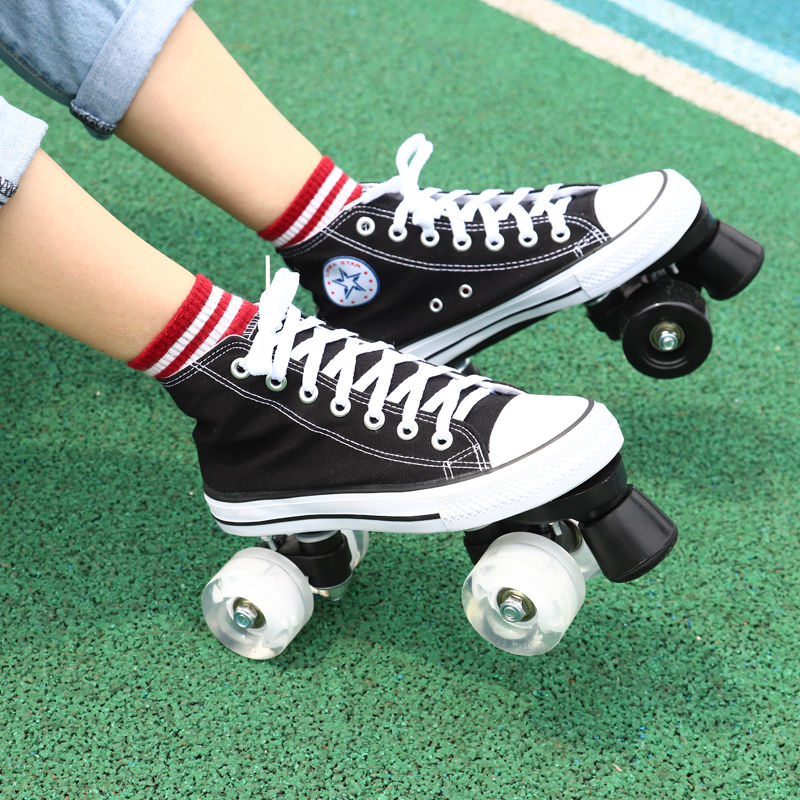 Canvas Roller Skates 4-wheels Sneakers