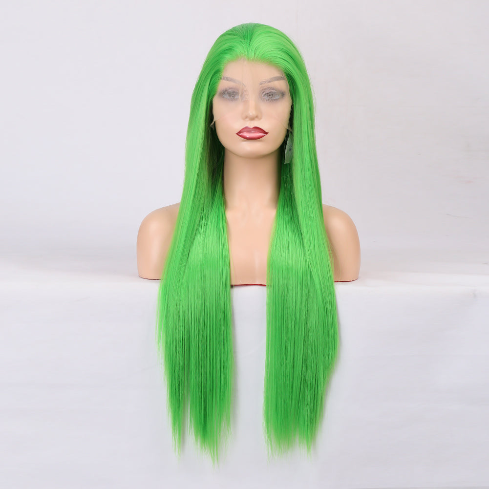 Long Hair Chemical Fiber Front Lace Natural Simulation Wig Headgear Medium Long Hair Headgear
