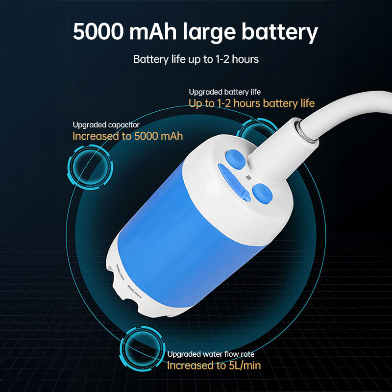 Rechargeable Electric Camping Shower Pump with Smart Digital Display