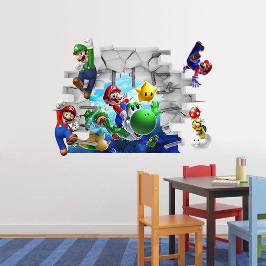 3D Mario Wall Sticker 3D Wall Sticker