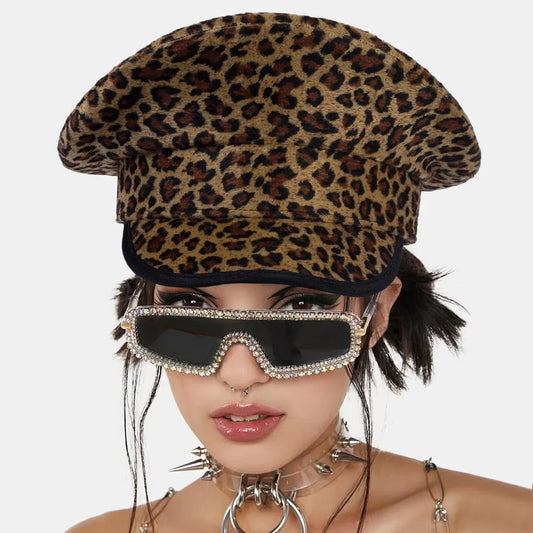 Korean Style Women's Cap Breathable Vintage Leopard