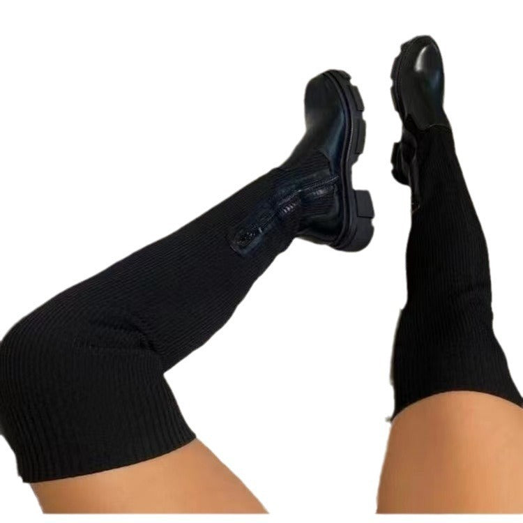 Large Size Long Boots, New European and American styles, large size knee length round toe