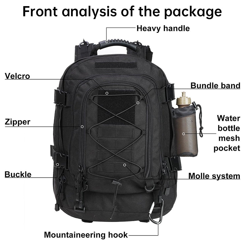 65L Outdoor Backpack large - capacity, for hiking, camping, and travel