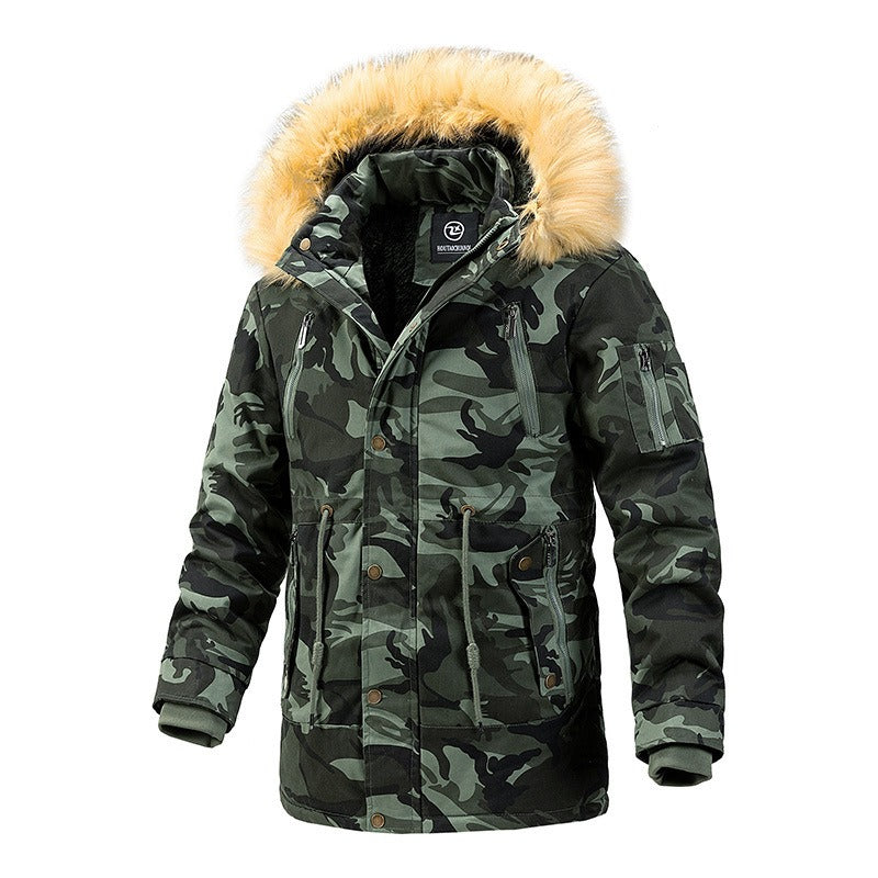 Cotton jacket with added fleece and thick cotton coat camouflage workwear, military cold resist