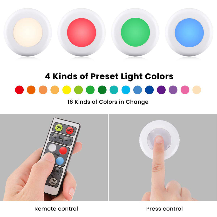 16 Colors 3 Modes LED Lights Wireless Dimmable Touch Sensor Lights LED Lights