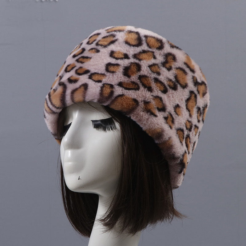 Otter Rabbit simulation fur round flat top brimless hat