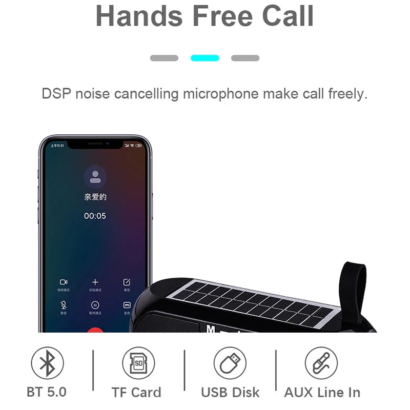 Solar Powered Charging Bluetooth Speaker