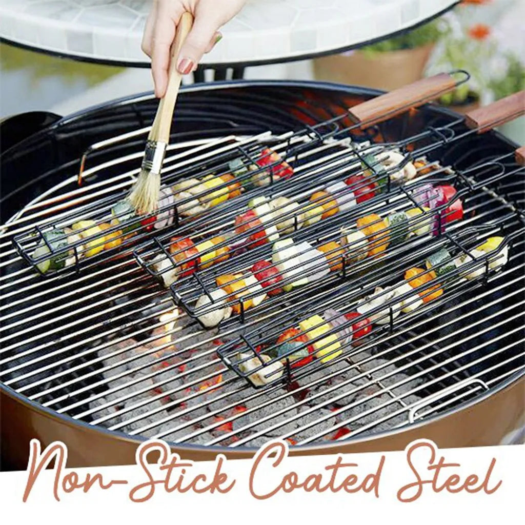 Portable BBQ Grilling Basket Stainless Steel Nonstick Barbecue Grill Basket Tools Mesh  Kitchen Tools kitchen accessories