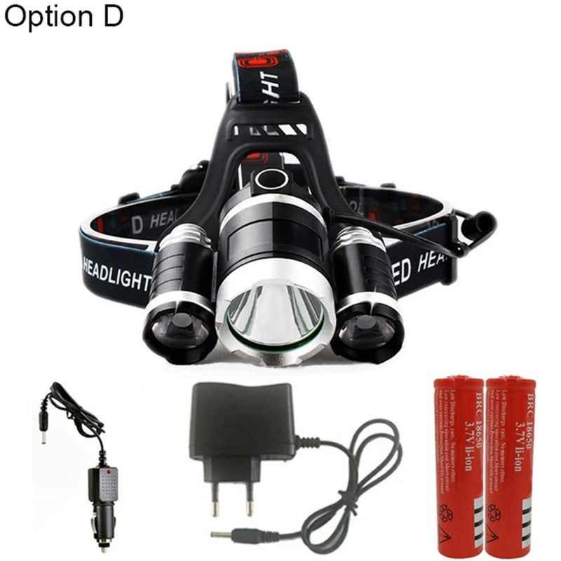 Headlamp 90 degree high Led lighting Head Lamp 4 mode XML T6/R5 LED Camping Fishing headlight Torch Lanterna