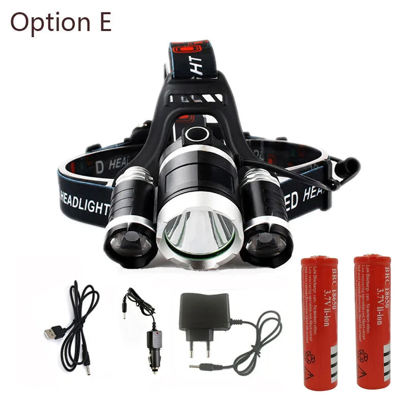 Headlamp 90 degree high Led lighting Head Lamp 4 mode XML T6/R5 LED Camping Fishing headlight Torch Lanterna
