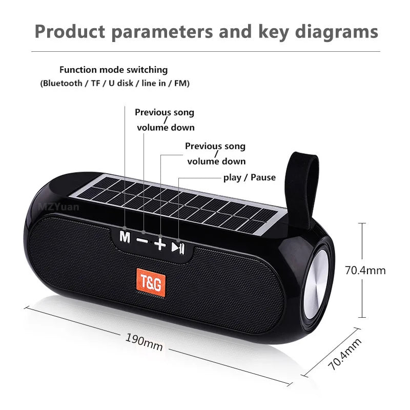 Solar Powered Charging Bluetooth Speaker