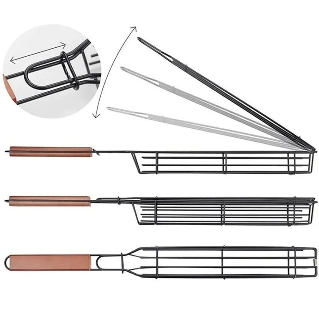 Portable BBQ Grilling Basket Stainless Steel Nonstick Barbecue Grill Basket Tools Mesh  Kitchen Tools kitchen accessories