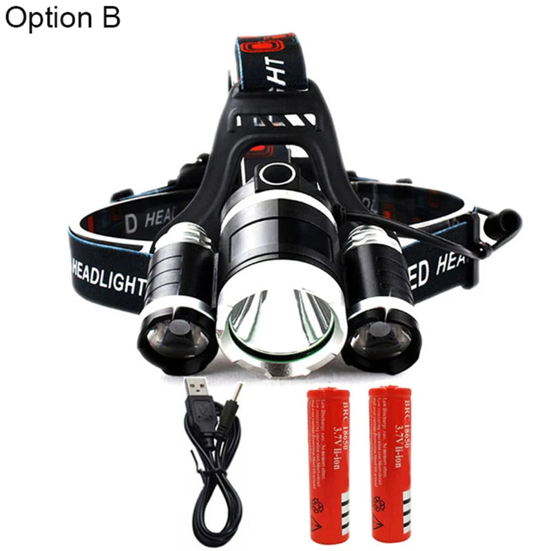 Headlamp 90 degree high Led lighting Head Lamp 4 mode XML T6/R5 LED Camping Fishing headlight Torch Lanterna