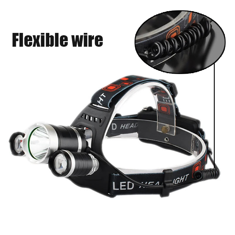 Headlamp 90 degree high Led lighting Head Lamp 4 mode XML T6/R5 LED Camping Fishing headlight Torch Lanterna