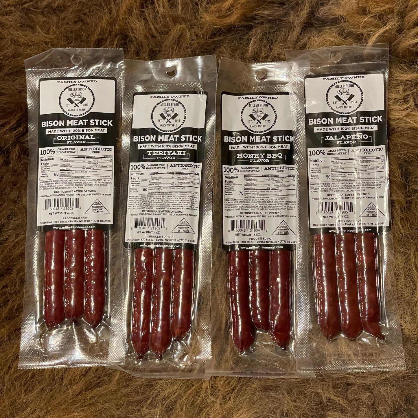 Buffalo Bison Meat Sticks Pack