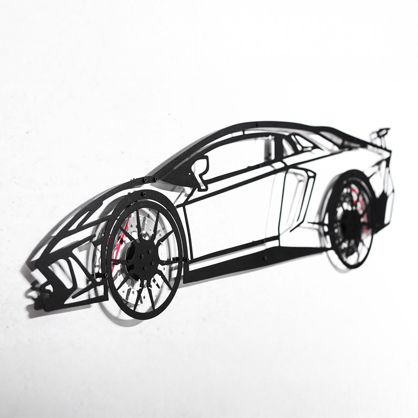 Lamborghini Wall Art – Exotic Supercar Steel Silhouette with Spinning Wheels-KAFMEKA030
