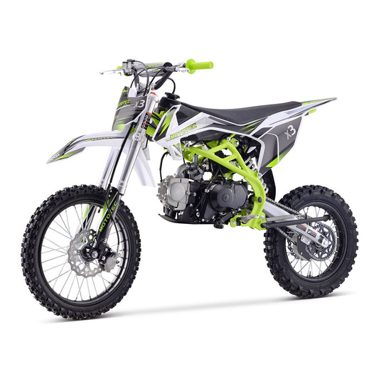 MotoTec X3 125CC 4-Stroke Green Gas-Powered Dirt Bike (95731462)