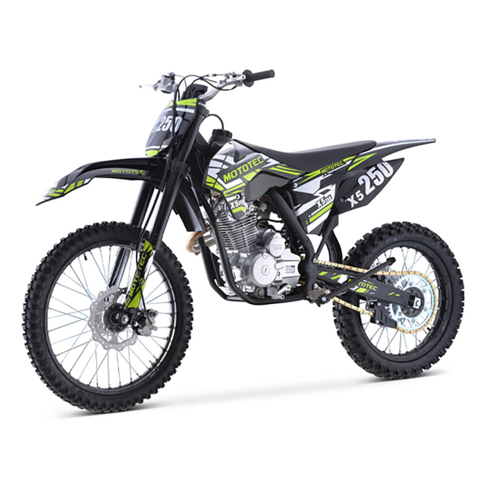 MotoTec X5 250CC 4-Stroke High-Performance Off-Road Gas Dirt Bike, Black (SAK39425)