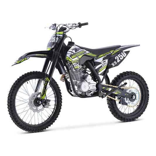 MotoTec X5 250CC 4-Stroke High-Performance Off-Road Gas Dirt Bike, Black (SAK39425)