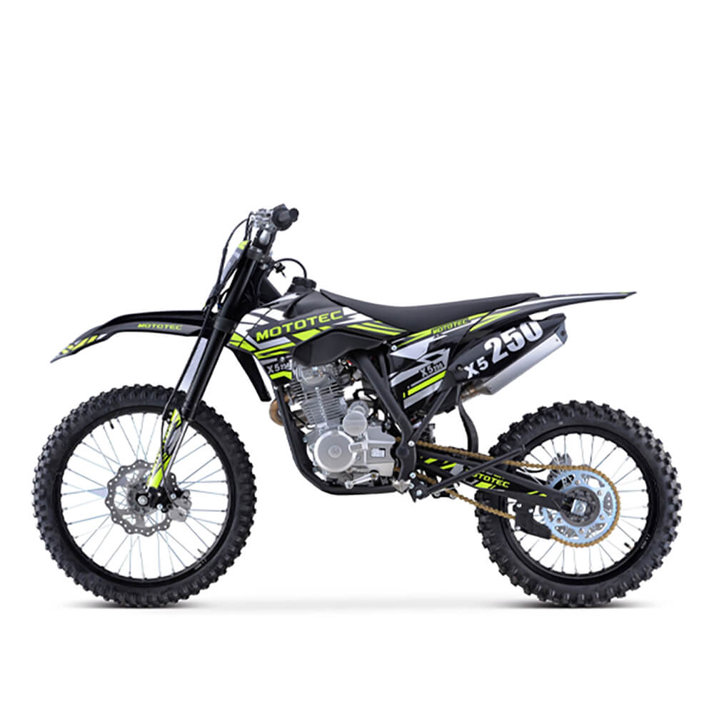 MotoTec X5 250CC 4-Stroke High-Performance Off-Road Gas Dirt Bike, Black (SAK39425)