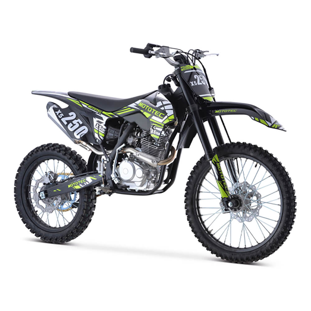MotoTec X5 250CC 4-Stroke High-Performance Off-Road Gas Dirt Bike, Black (SAK39425)