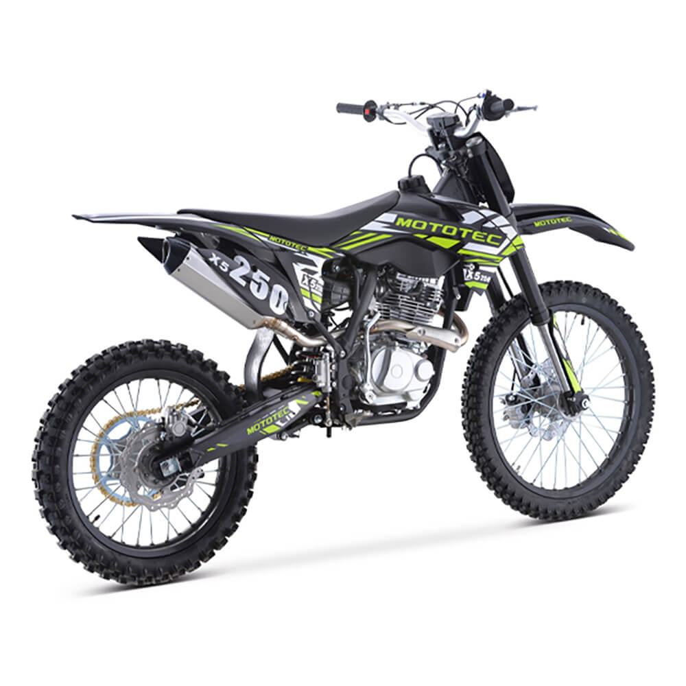 MotoTec X5 250CC 4-Stroke High-Performance Off-Road Gas Dirt Bike, Black (SAK39425)