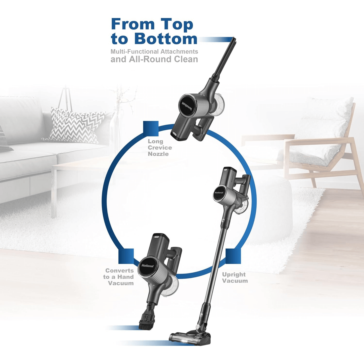 2-in-1 Cordless Upright and Handheld Vacuum Cleaner