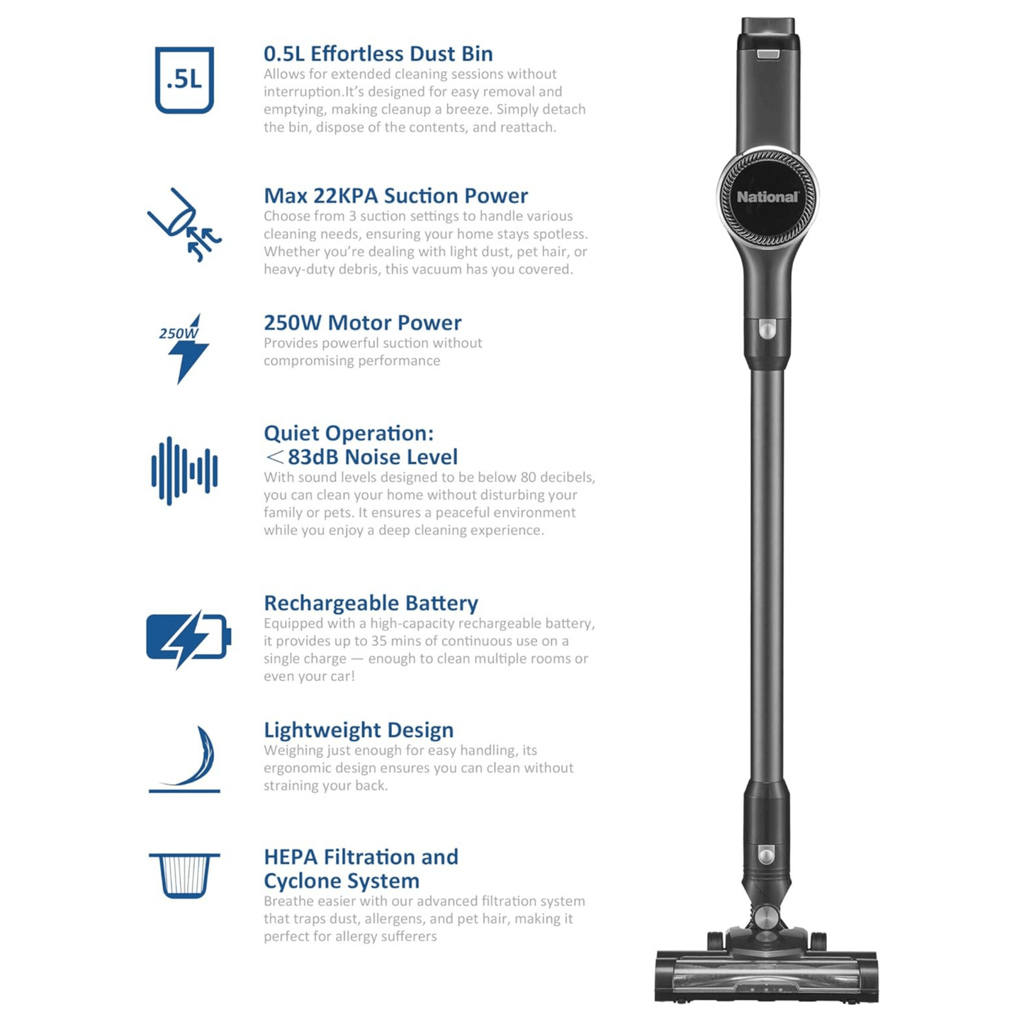 2-in-1 Cordless Upright and Handheld Vacuum Cleaner