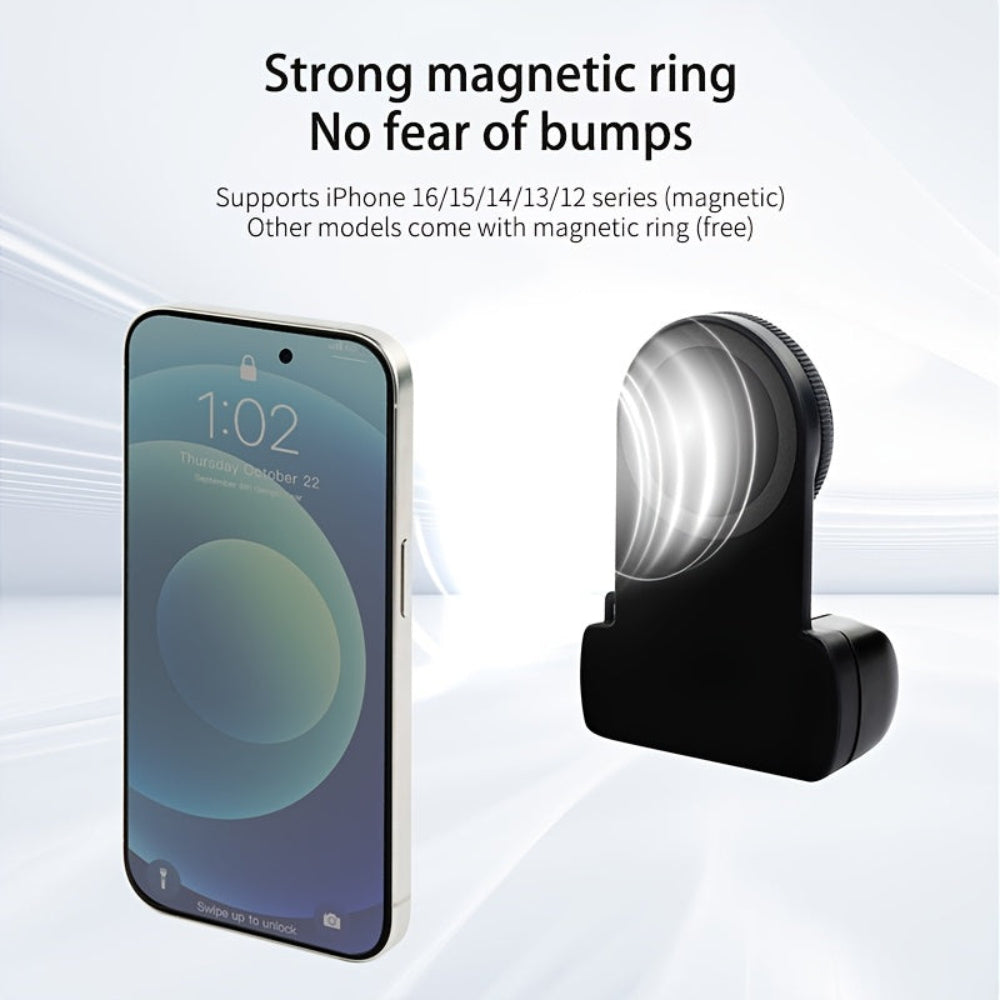 Magnetic Wireless phone Shutter Grip with Light Ring and Selfie Mirror