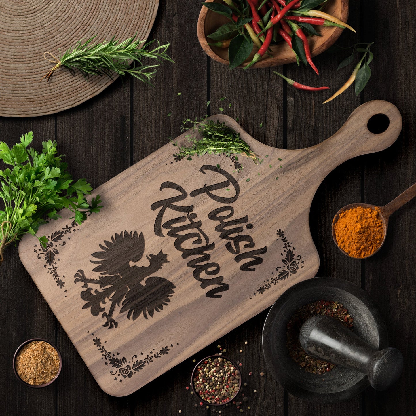 Polish Kitchen Hardwood Paddle Cutting Board