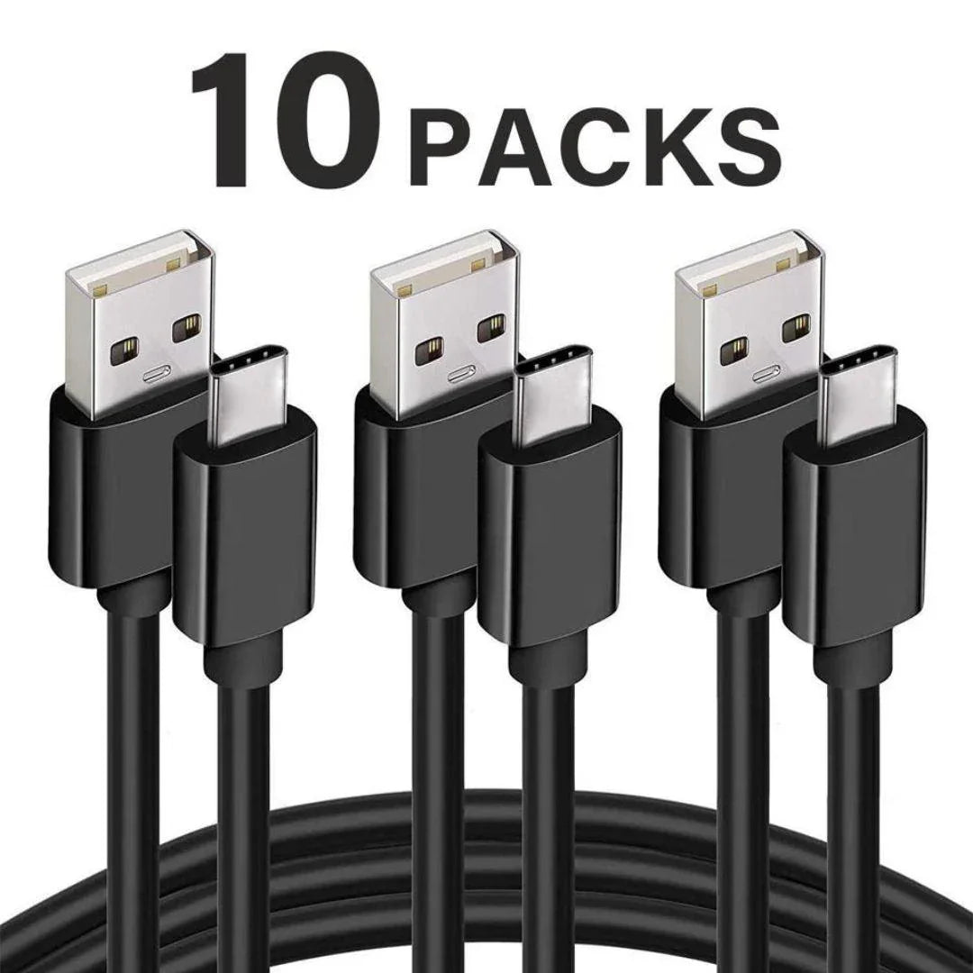 Versatile USB-A to USB-C Cable 10 Packs