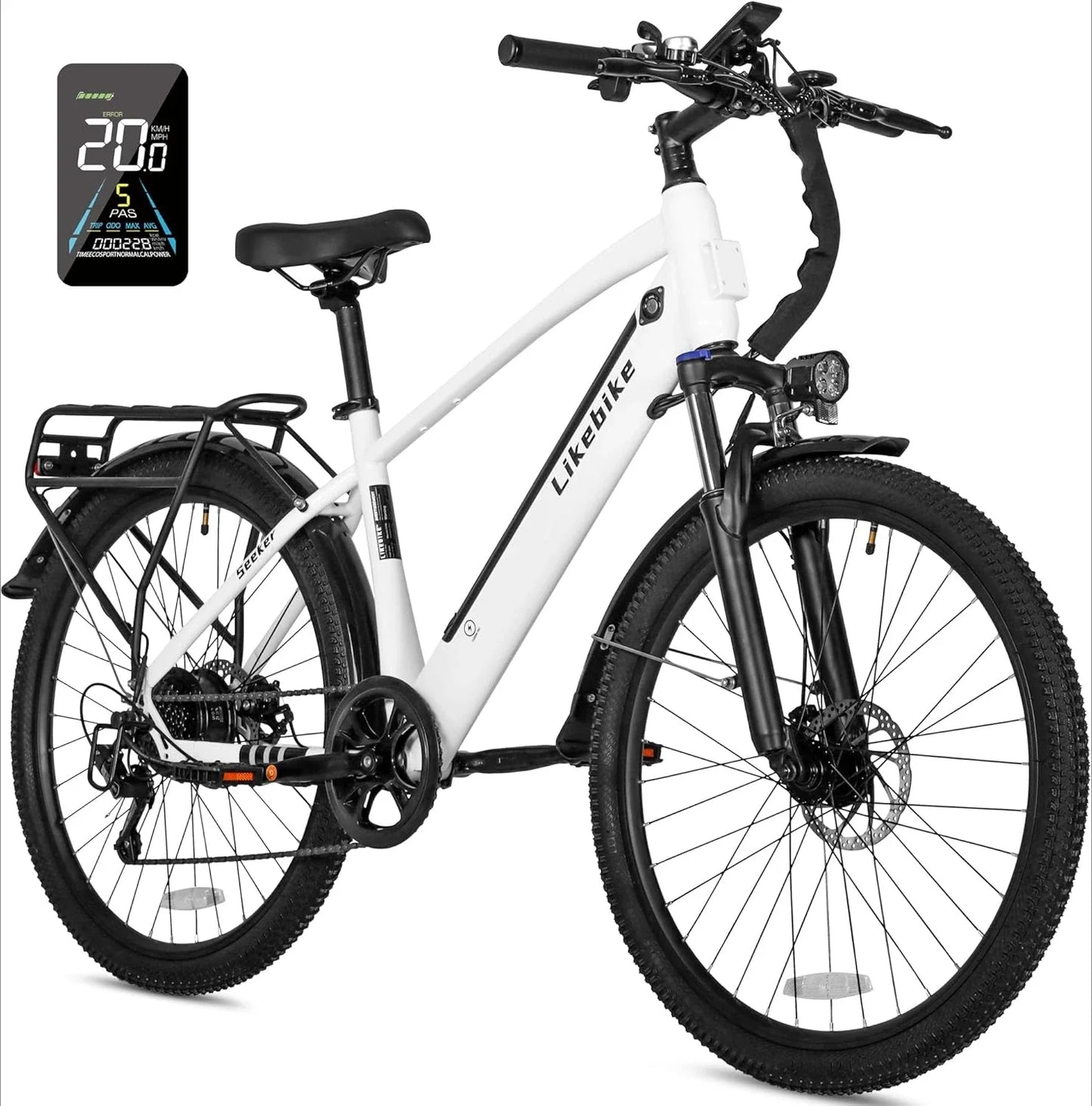 26" Electric Bike for Adults with Peak 500W Brushless Motor, 35Miles Removable Battery 20MPH Commuting Electric Mountain Bike