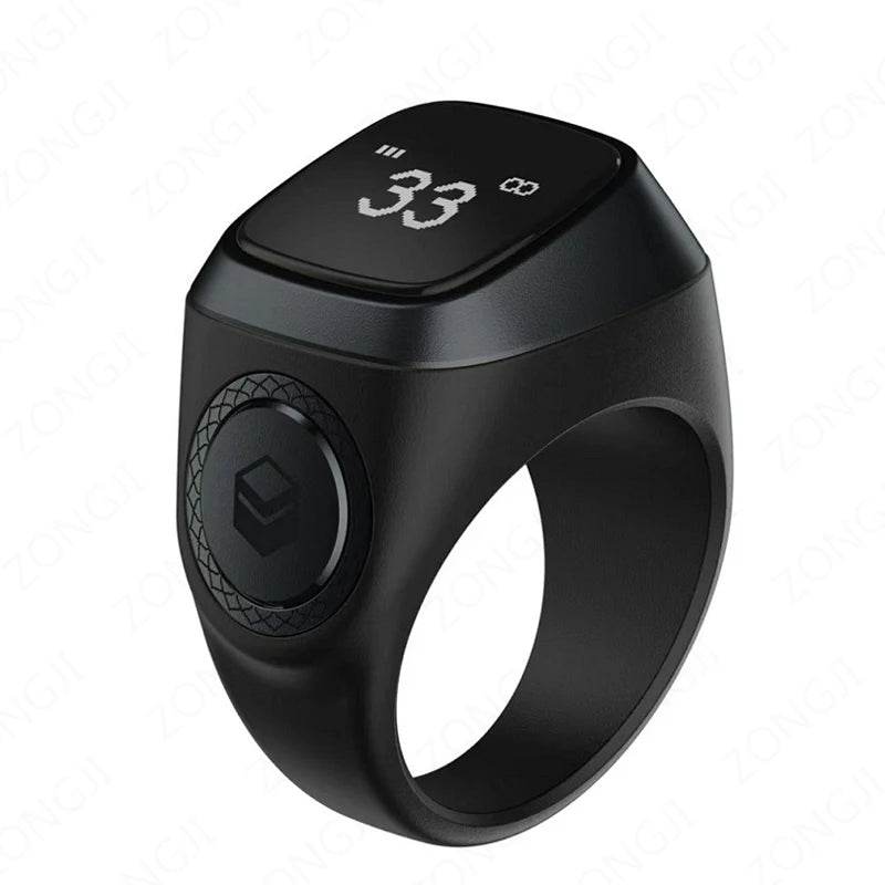 IQibla Smart Zikr Ring Praise Tasbih Tally Electronic Digital Counter for Muslims Prayer Time Vibration Reminder Waterproof