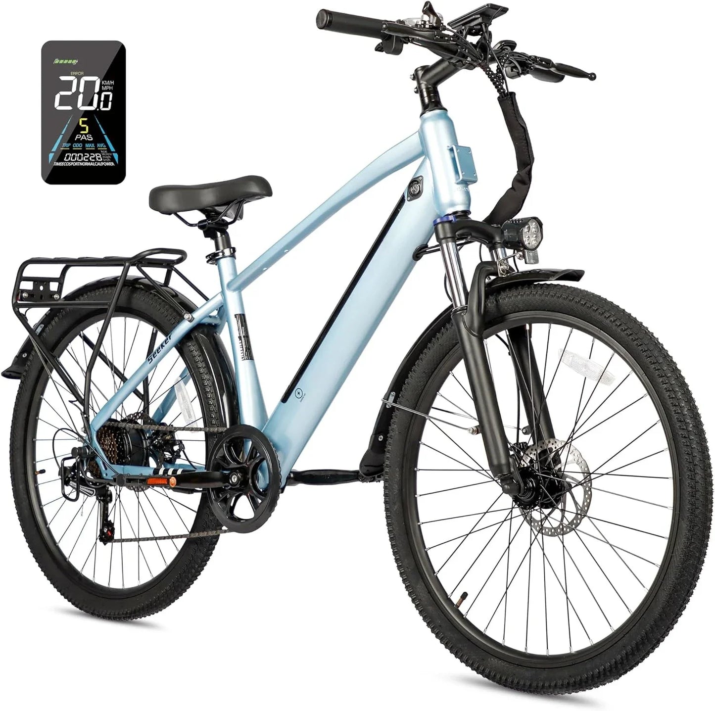 26" Electric Bike for Adults with Peak 500W Brushless Motor, 35Miles Removable Battery 20MPH Commuting Electric Mountain Bike
