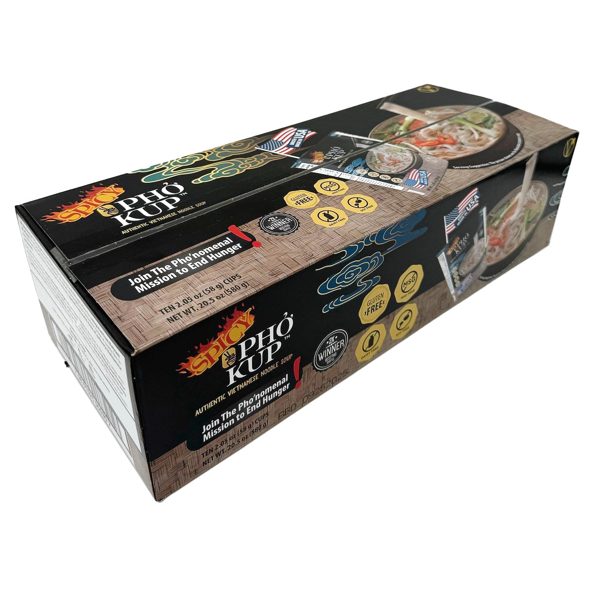 Pho Kup Instant Spicy Veggie Pho (Case of 10 Kups)