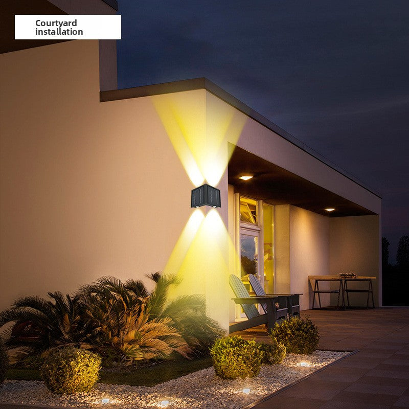 Solar Powered 90 Degree Corner Wall Light Indoor Outdoor Lighting
